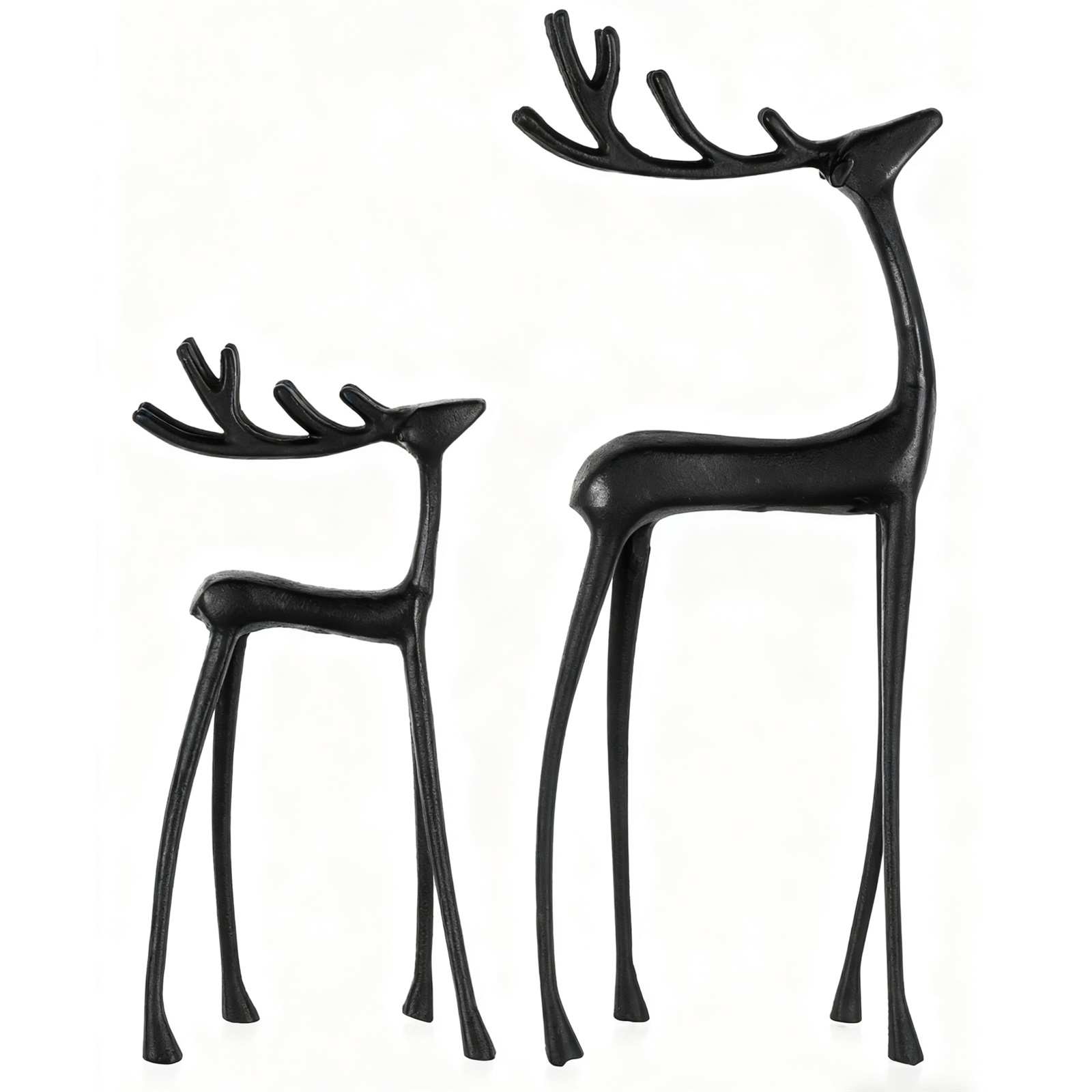 Nutcracker Figurine - Black Reindeer Statues Black Metal Elk