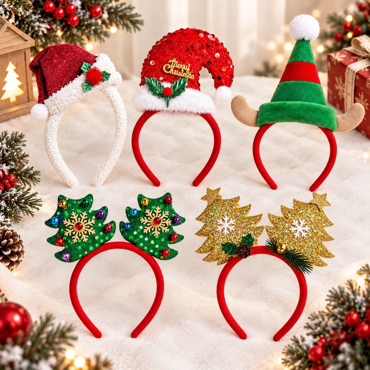 Christmas Headband Santa Hat P - Reindeer Antlers Headband review and price