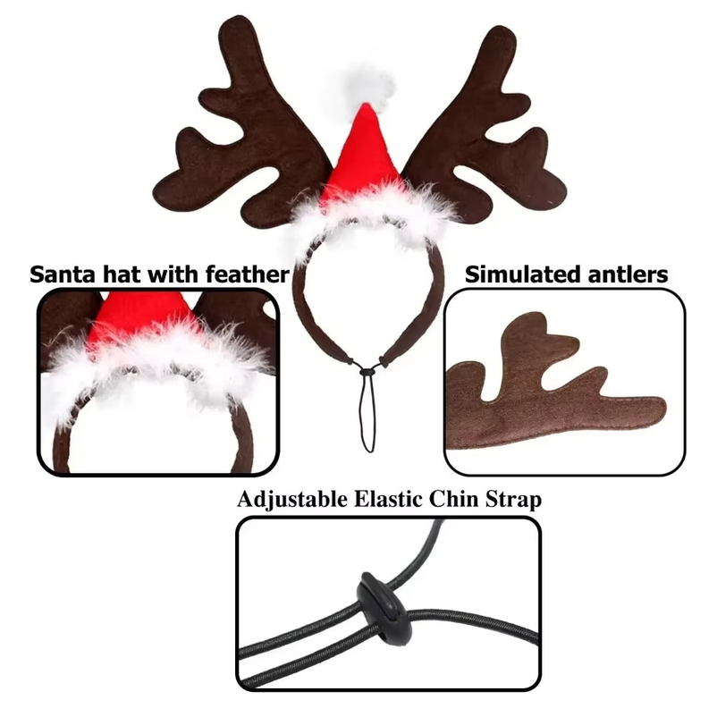 5PCSPet Christmas Reindeer Ant - Reindeer Antlers Headband review and price