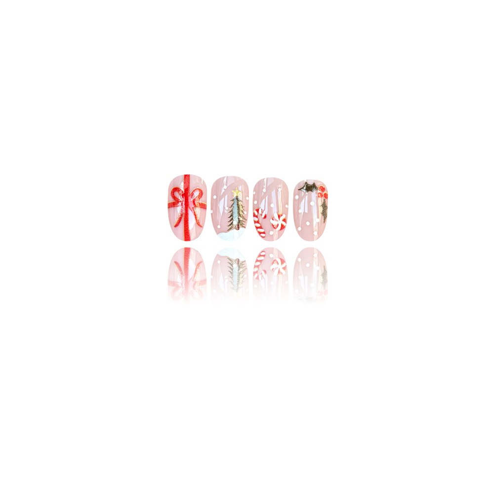 Short Round Press On Nails Chr - Christmas Tree Artificial review and price