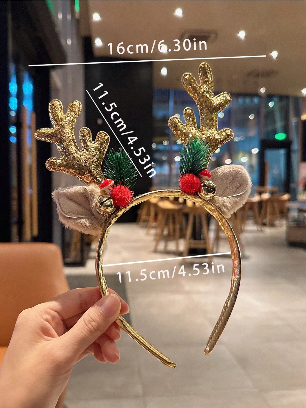 1pc Gold Sequin Mushroom Chris - Reindeer Antlers Headband review and price