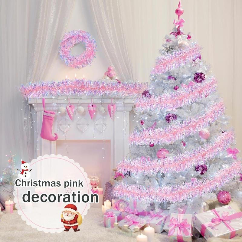 2M Pink Tinsel Garland Shiny M - Tinsel Garland Decoration review and price